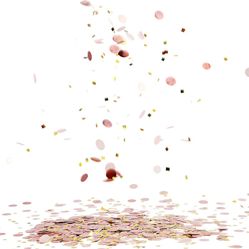 TecUnite Round Tissue Paper Table Confetti Dots for Wedding Birthday Party Decoration, 1.76 oz(1.5 cm Plus 2.5 cm,Rose Gold Confetti) - Image 5